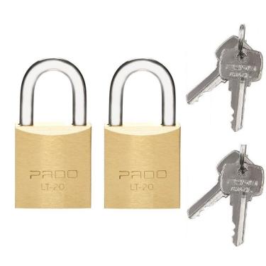 Imagem de Kit 2 Cadeados Pado Com Chaves Iguais 20mm