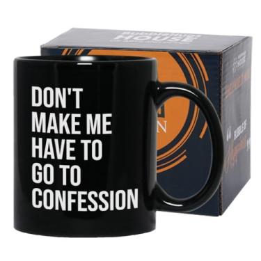 Imagem de Bubble Hugs Caneca de café católica 325 ml, Don't Make Me Have to Go to Go to Confession, engraçada, cristã, católica, apreciação, sarcasmo, padre, pastor, dia dos pais, preta