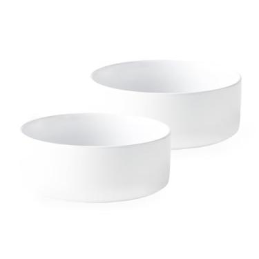 Imagem de Welloyed Conjunto de 2 tigelas de cerâmica para cães e gatos – tigela clássica de comida e água para gatos, cães de raças de brinquedo, pratos pesados para cães, tigela para animais de estimação de