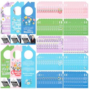 Imagem de Fullhawl 100 peças de cabide de porta imobiliária com design de cartão de visita 8 x 23 cm I'm Not Just a Real Estate Agent Sinais coloridos de cartões de visita para suprimentos de agentes (planta)