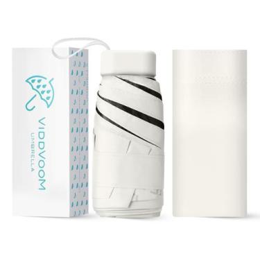 Imagem de Guarda-chuva ViddVoom Compact Mini para bolsa leve bege
