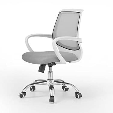 Imagem de Computador de malha ergonômica, escritório doméstico no meio do encosto com assento de esponja de memória e rodízios giratórios, tarefa para adultos e crianças, rolamento de 150 kg