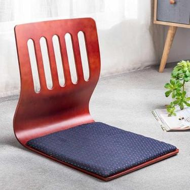 Imagem de UISLA Piso japonês sem pernas, tatami para sala de estar, meditação de madeira, braço de janela de sacada, sofá preguiçoso para ler, assistir TV