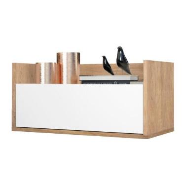 Imagem de Mesa De Cabeceira 80 Cm Suspensa Rustic/branco - MULTIMOVEIS