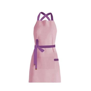 Imagem de Avental Rosa Alça Cruzada Roxo Sorveteria Açai Buffet Festa - CASACHA