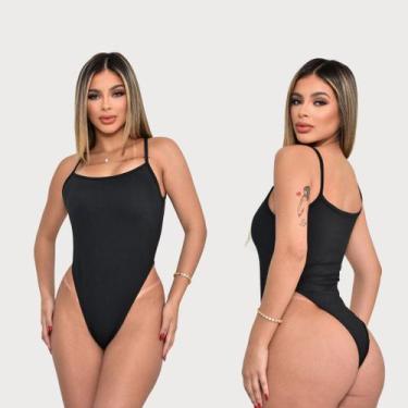 Imagem de Kit Maio Feminino Alcinha Body Cavado Com Bojo Moda Praia Verão Tecido
