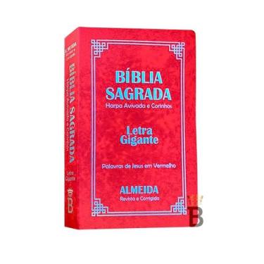 Imagem de Biblia Sagrada Letra Gigante Luxo Popular - Vermelho - Com Harpa - RC 