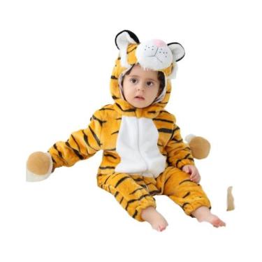 Imagem de Macacão Kigurumi De Tigre Para Bebês, Fantasia De Halloween Para Menin