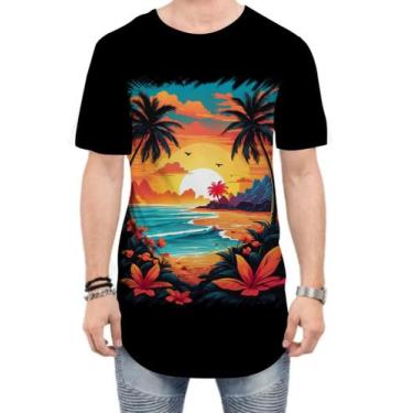 Imagem de Camiseta Longline Praia Paradisíaca Vintage 13 - Kasubeck Store®, GG