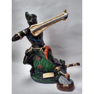 Imagem de Imagem Orixa Oxossi Esculturas Estatua Gesso 21 e 10 Cm