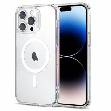 Imagem de Capa Magnetica Capinha Clear Case de Indução Premium Compatível com Mag-Safe para iPhone 14 14 Plus 14 Pro 14 Pro Max (iPhone 14)
