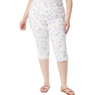 Imagem de Gloria Vanderbilt Calça jeans feminina plus size Amanda Capri, Branco Vintage Bahia Flora, 16 Longo, Flora Bahia branca vintage, 50