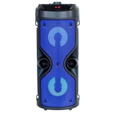 Imagem de Caixa De Som Bluetooth Potente Portátil Caixa Grande karaoke Entrada Para Microfone Led Usb Caixinha de Som Potente (blue)