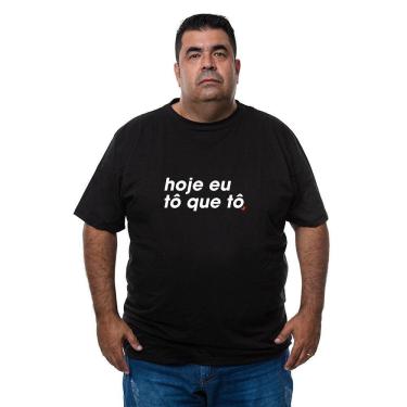 Imagem de Camiseta Plus Size Masculina Algodao Frase Hoje Eu To Que To Com Abridor De Garrafas Integrado