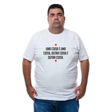 Imagem de Camiseta Plus Size Masculina Algodao Frase Engraçada Manga Curta Com Abridor De Garrafas Integrado