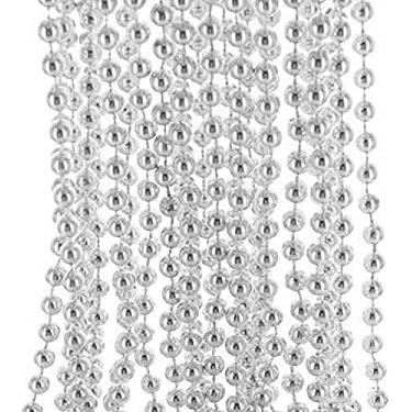 Imagem de Zugar Land 83,8 cm Colares redondos metálicos de ouro e prata Mardi Gras (pacote com 12), Plástico, Sem Pedra Preciosa