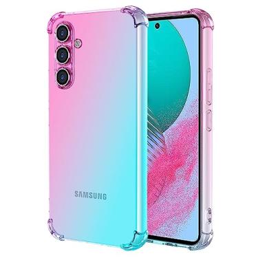 Imagem de Ueokeird Capa para Galaxy M54 5G, capa para Samsung M54 5G SM-M546B, capa protetora transparente e fofa gradiente fina antiarranhões flexível TPU à prova de choque para Samsung Galaxy M54 5G (rosa)