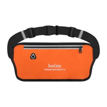 Imagem de SooGree Pochete de corrida para mulheres e homens, impermeável, bolsa de corrida, cinto de dinheiro fino, suporte de telefone para esportes, caminhadas, viagens, alça ajustável, bolsa de treino, leve,