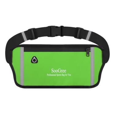 Imagem de SooGree Pochete de corrida para mulheres e homens, impermeável, bolsa de corrida, cinto de dinheiro fino, suporte de telefone para esportes, caminhadas, viagens, alça ajustável, bolsa de treino, leve,