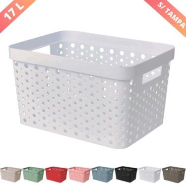 Imagem de Cesto Organizador  s/ Tampa Trama Rattan 17L Usual Utilid. - Usual Uti