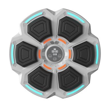 Imagem de Rock88 Máquina de boxe musical, máquina de perfuração de música montada na parede com 9 velocidades ajustáveis, equipamento de academia de boxe com visor LED para iniciantes, cinza, 41 x 41 x 5,2 cm