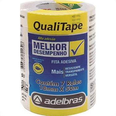Imagem de Fita Durex Adelbras 18Mm X 50Mts - Kit C/7 Unidades