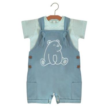 Imagem de Produto Conjunto Macacão Jardineira Infantil bordada BICHINHOS Menino 