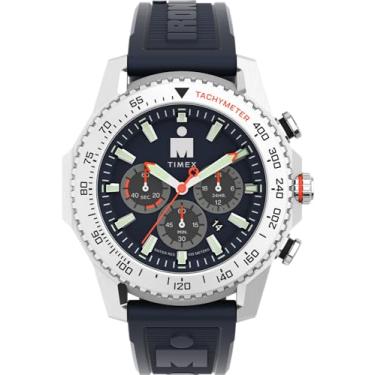 Imagem de Timex Relógio masculino Ironman Adrenaline 48 mm - pulseira azul mostrador azul caixa prateada, Azul
