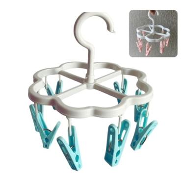 Imagem de Mini Varal Portátil com 8 Pregadores – Leve, Dobrável e Resistente – Ideal para Roupas Íntimas, Viagens, Banheiros, Lavanderias e Ambientes Pequenos – Cores Variadas