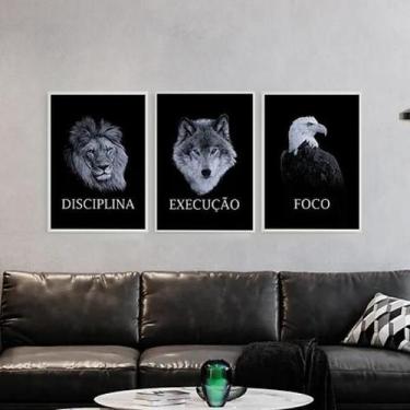 Imagem de Kit 3 Quadros Empreendedorismo Palavras 33X24Cm Preta - Quadros On-Lin