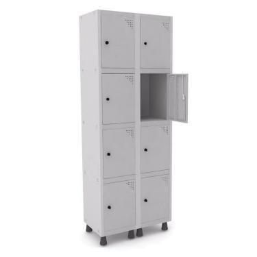 Imagem de Armário Roupeiro 8 Portas Aço Grp 502/8 Pandin Móveis Cinza