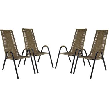 Imagem de Kit Com 4 Cadeiras Canadá Em Fibra Sintética Pequi