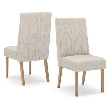 Imagem de Cadeira Sala de Jantar Eloá 2 Unidades Nature/Linho - Henn