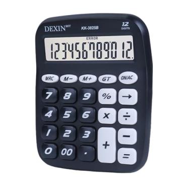 Imagem de Calculadora fofa 12 dígitos LCD LCD Exibir Big Button Candy Candy Desktop Calculator Adequado para a escola de escritório para crianças contador de estudantes (Preto)