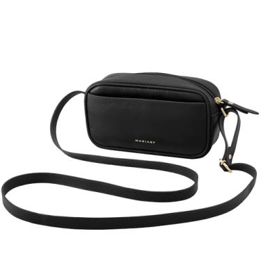 Imagem de Mariart Quinoa Bolsa Transversal Feminina de Couro Bovino Legítimo (Preta)