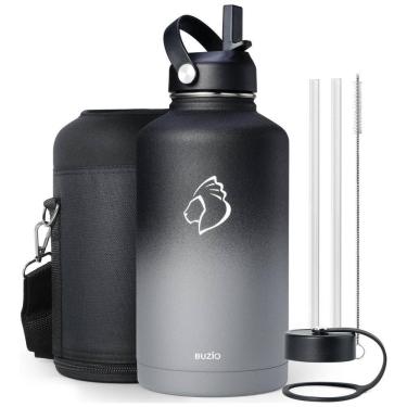 Imagem de Garrafa Térmica 1900 mL Portátil com Isolamento a Vácuo, Aço Inoxidável, BUZIO, Preto