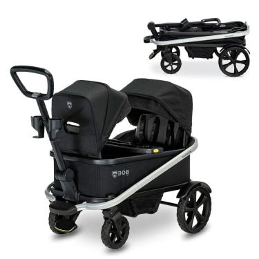 Imagem de Carrinho de Passeio Vagão para 3 Crianças com Porta Copos e Cinto de Segurança, BOB Gear, Preto