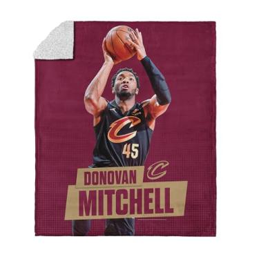 Imagem de Cobertor Cleveland Cavaliers Donovan Mitchell NBA Silk Touch Sherpa 127 x 152 cm