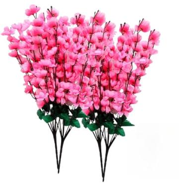 Imagem de 2-10 Buquês de Flores de Cerejeira Artificial 63cm – Flor de Pêssego Oriental para Decoração de Casamentos, Salas e Eventos(BUQUE ROSA,2)