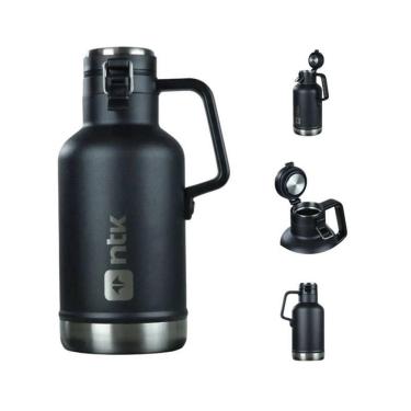 Imagem de Garrafa Térmica Preta Aço Inox 1,9 Litros Parede Dupla