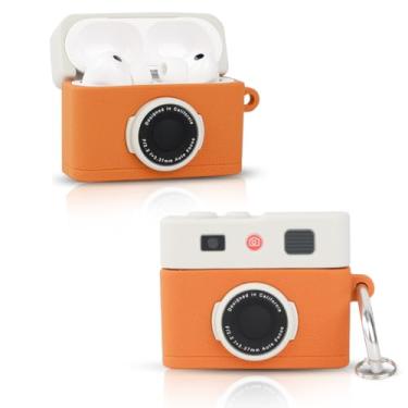 Imagem de LEWOTE Capa compatível com Apple Airpods Pro 3, capa fina com chaveiro (câmera marrom)