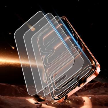 Imagem de [Antiluz azul] Pacote com 3 protetores de tela fosco para iPhone Pro Max [6,9 polegadas] Acessórios de filme de vidro temperado, antiarranhões, antirreflexo e anti-impressão digital, compatível com