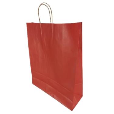 Imagem de Sacola LC Liso Papel Kraft Natural Alça Natural - Vermelho 37x13,5x46 c/10un