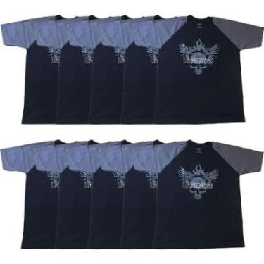 Imagem de Kit 10X Camiseta 100% Algodão Iron Darkness - Tamanho G Preta/Cinza - IntegralMédica-Masculino