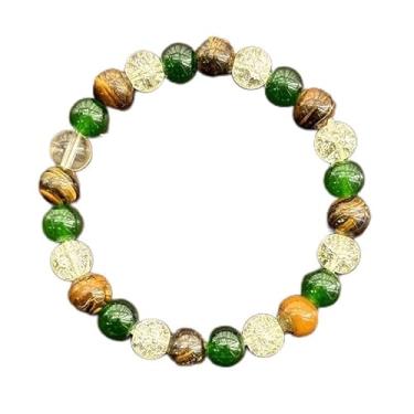 Imagem de Pulseira de atração de dinheiro feminina masculina pedra natural olho de tigre feita à mão joias com contas elásticas riqueza energia cristal cura ioga meditação amizade presente de Natal, Medium