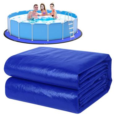 Imagem de TIXANF Panos redondos de 3,5 m, forro de piscina resistente, lona de forro de piscina Waterpfoot, tapete de chão de piscina para piscinas acima do solo (azul)