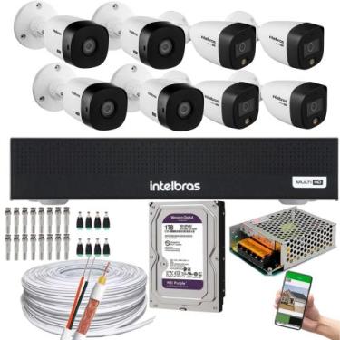 Imagem de Kit 8 Cameras 04 cam 1220 Full Color 04 cam 1220B Full HD Intelbras Dv