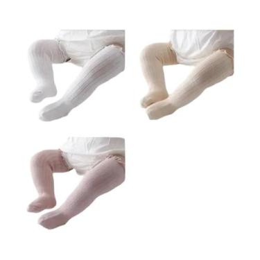 Imagem de Meias Longas De Algodão Com Renda Para Bebês Meninas, 3 Pares, Meias C