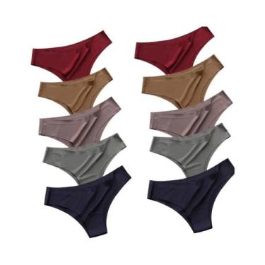 Imagem de Conjunto De 10 Calcinhas Ultrafinas De Cintura Baixa Para Mulheres, Li