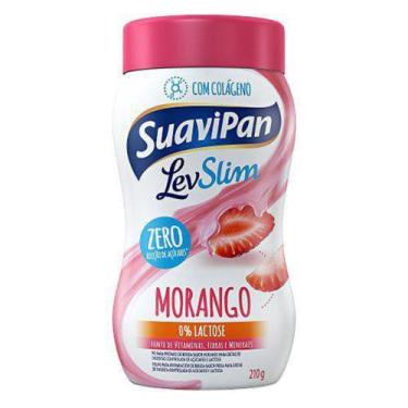 Imagem de Pó para Preparo de Bebida Morango Zero Açúcar Levslim 210g - Suavipan